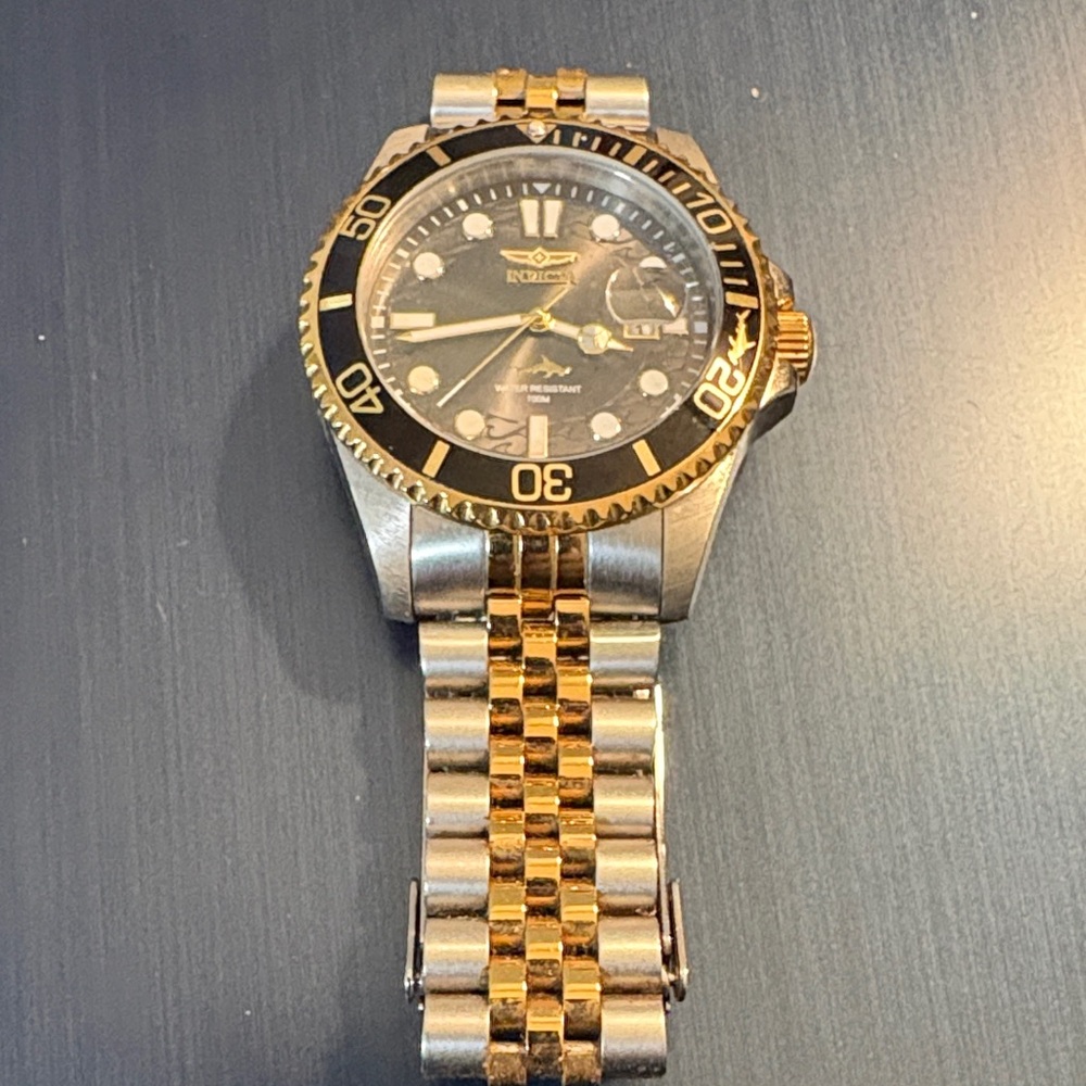 Invicta Two-Tone Gold and Black Stainless Steel Dive Watch